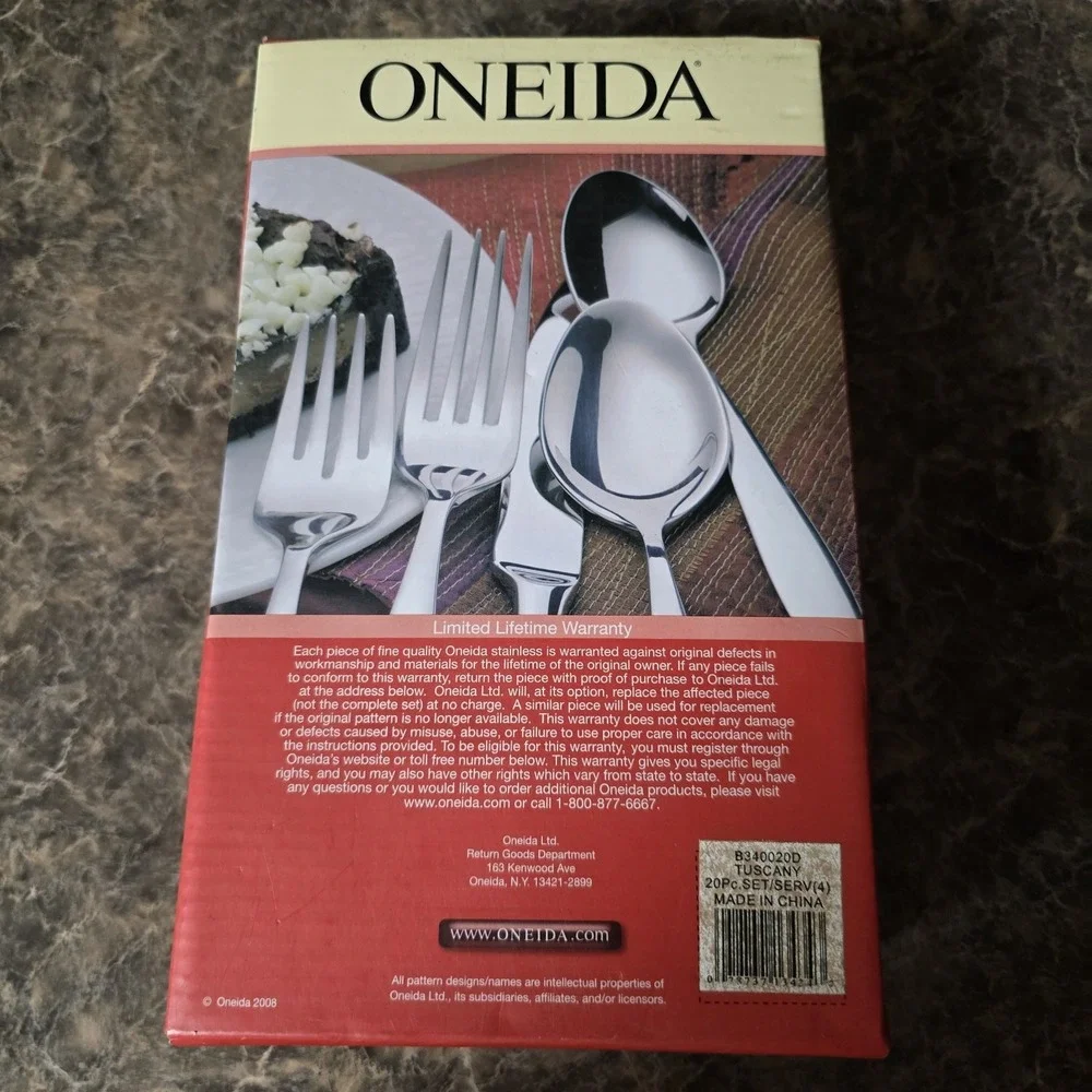 Oneida‎ Tuscany 20-Piece Flatware Set, Service for 4